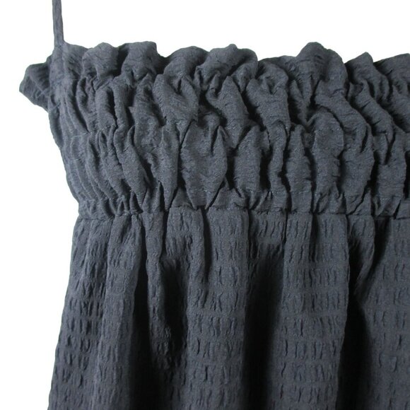 ASOC DESIGN Cami Puff Texture Black Adjustable Shoulder Straps Size 4 NEW - Picture 3 of 8